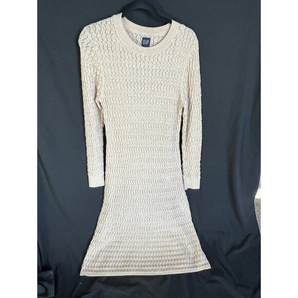 Gap Textured Midi Sweater Dress with gold shimmer detail, Large, Nw/oT - Picture 2 of 9